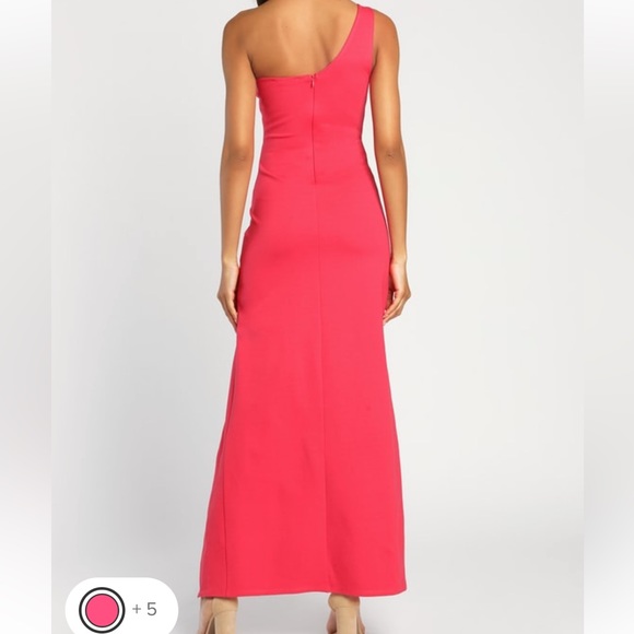Lulus Good Times Only Hot Pink One-Shoulder Maxi Dress - Picture 4 of 6